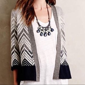 Anthropologie Moth Chevron Stitch Open Cardigan